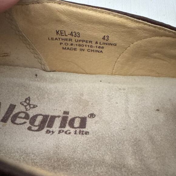 Alegria Clogs Womens Size 13 Keli Tooled Leather Comfort Slip On Brown Floral 43 - Picture 3 of 10